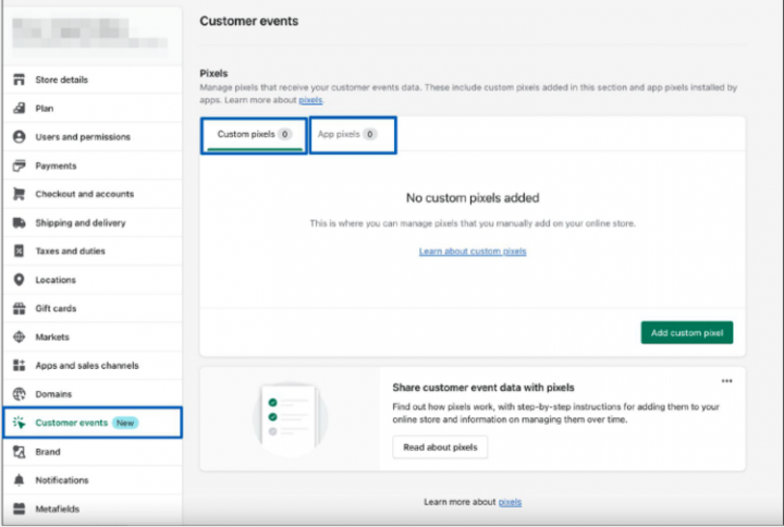 nouveauté pixel shopify